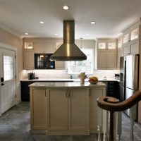 remodeled kitchen with white cabinets