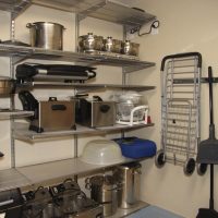 This huge walk-in pantry (only one wall shown) features Elfa shelving from The Container Store.