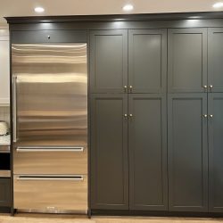 Custom gray kitchen cabinetry by Bay Area Kitchens.